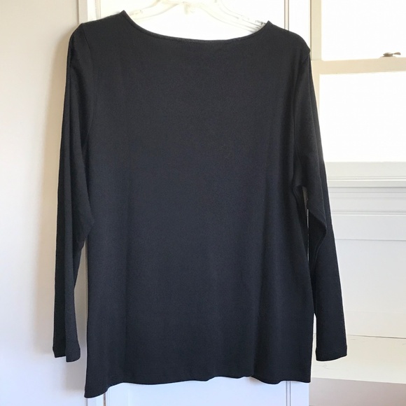 KAREN SCOTT 100% Cotton Silver Studded Neckline Black Top Women’s Plus Size 2X - Picture 7 of 16